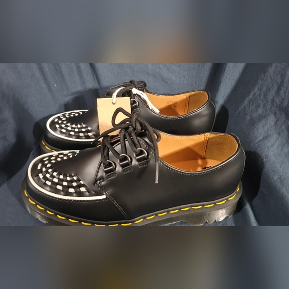 Dr Martens Ramsey Black Smooth Leather Creepers Men Size 7 Women 8 New No Box - Picture 3 of 7